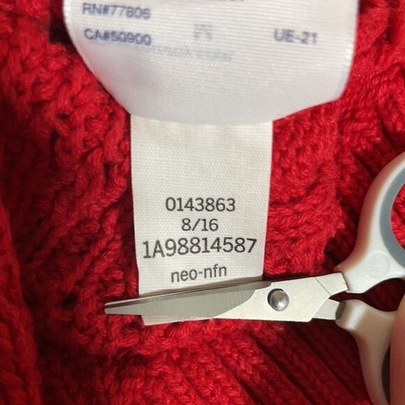 TOMMY Hilfiger Cable Knit Long Sleeve Sweater 100% Cotton Size Medium - Picture 10 of 10